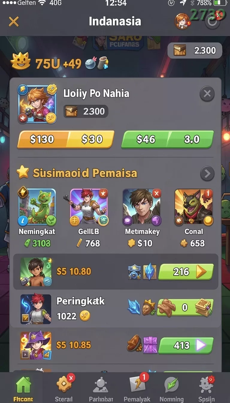 Cuplikan layar WDBOS — menu navigasi